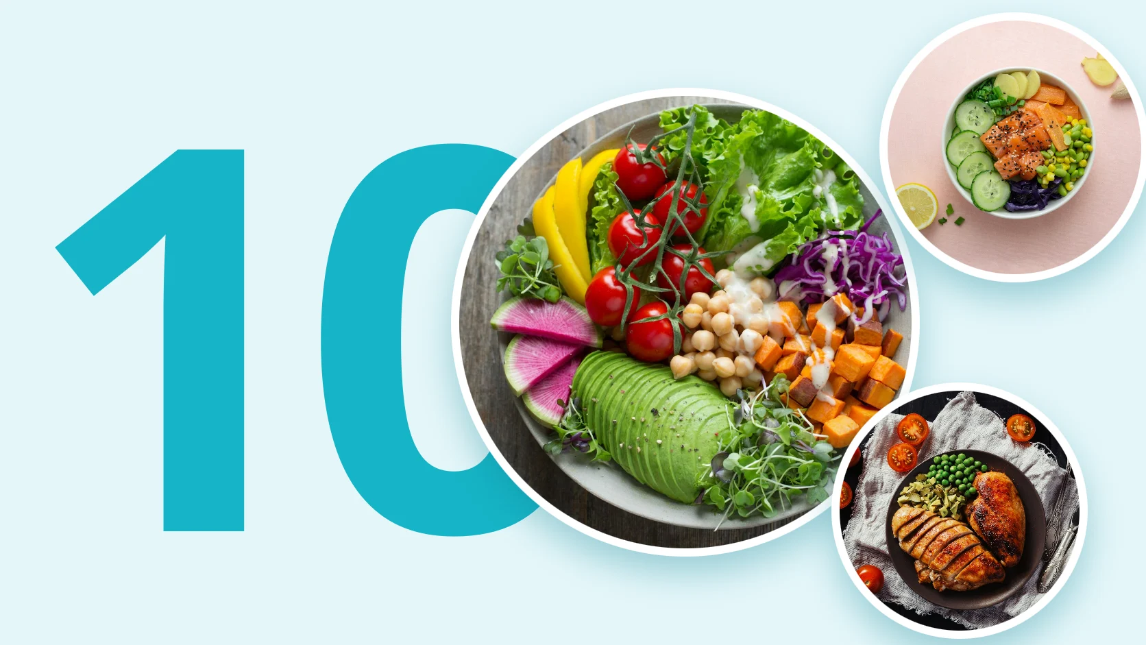 Cyfra 10 i trzy zbilansowane dania z diet Fix Catering